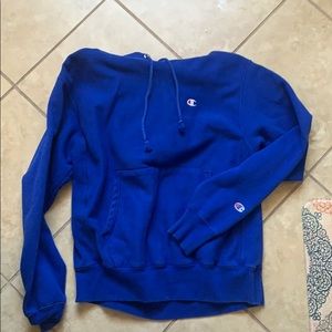 blue champion hoodie